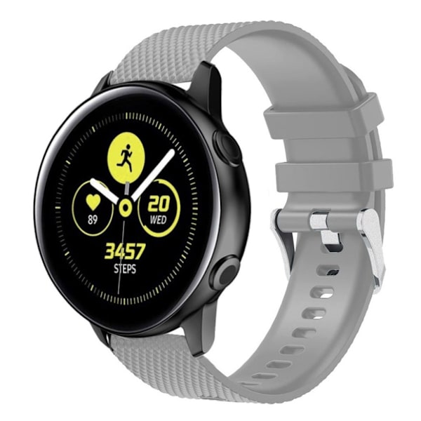 Samsung Galaxy Watch Active silikoninen kellonauha - Harmaa Silver grey