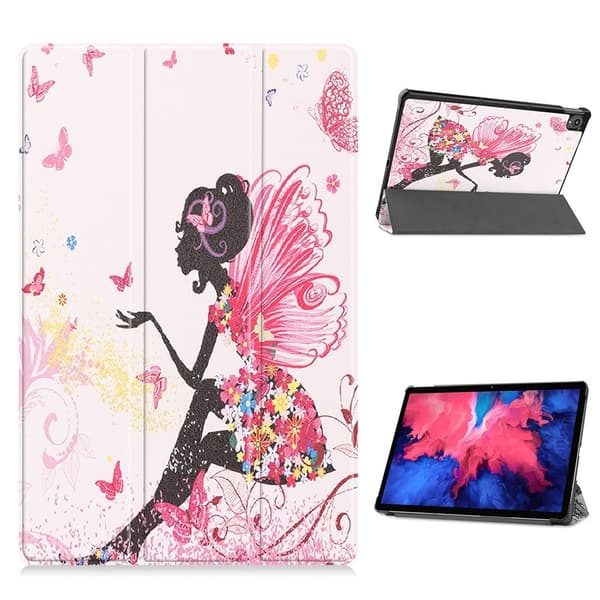 Lenovo Tab P11 mönstrat flipfodral i läder - Skönhet Rosa