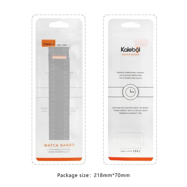 KALEBOL Nylon Watch Strap Apple Watch Series 10 46mm Wave Texture Band - Black Black