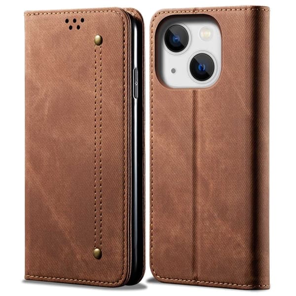 Jeans iPhone 14 Plus Flippetui - Kaffe Brown