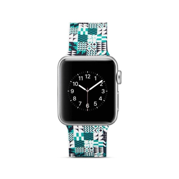 Apple Watch Series 4 44mm klockband av silikon - Geometriskt Mönster multifärg