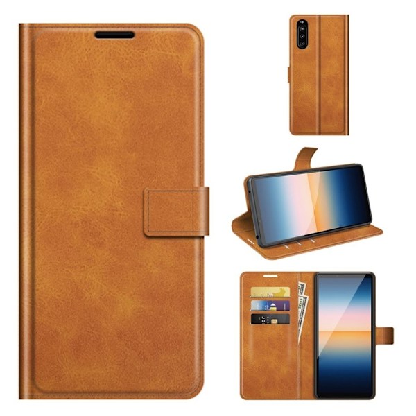 Wallet-style Læder Etui til Sony Xperia 10 Iii - Orange Orange
