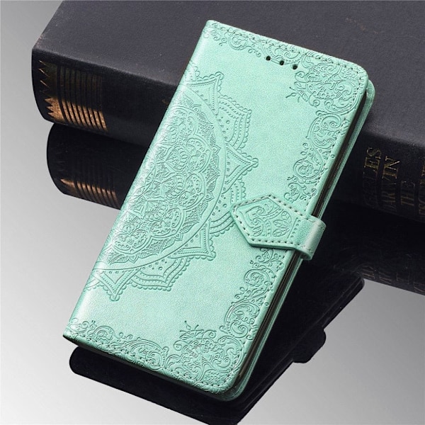 Mandala läder Xiaomi Redmi 9C fodral - Grön Grön