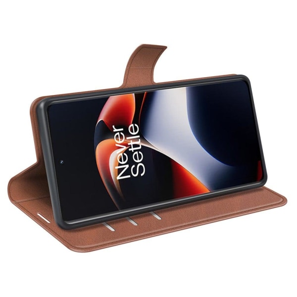 Lompakko Nahkakotelo For OnePlus 11R / Ace 2 - Vaalean Ruskea Brown