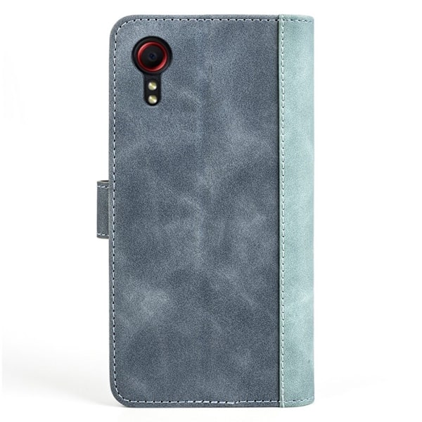 To-farvet Samsung Galaxy Xcover 5 læderetui - Blå Blue