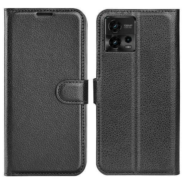 Klassisk Motorola Moto G72 Flip Etui - Sort Black