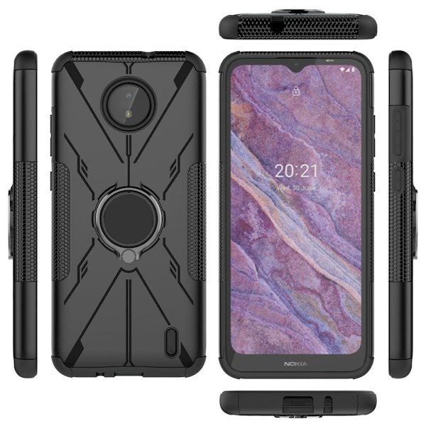 Kickstand-cover med magnetplade til Nokia C10 / C20 - Sort Black