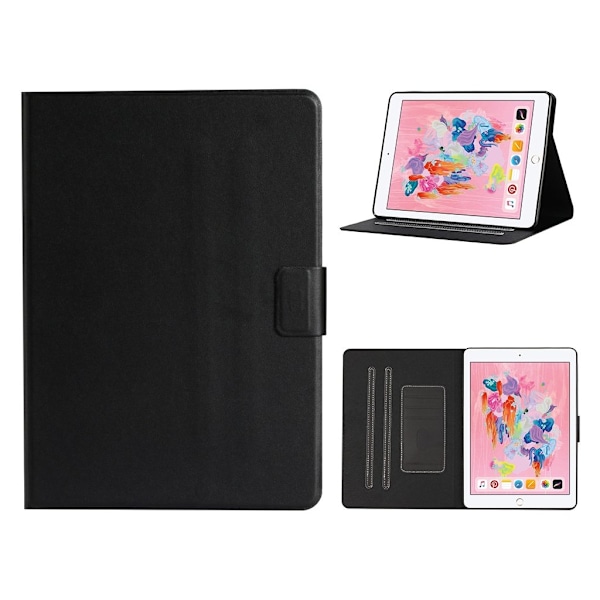 iPad (2018) / (2017) enkelt flipfodral i läder - Svart Svart