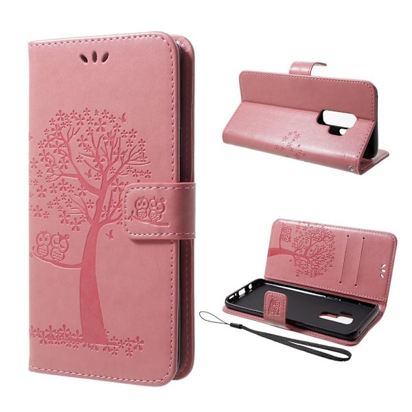Samsung Galaxy S9 Plus puukuvioinen suojakotelo - Pinkki Pink