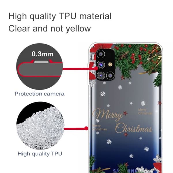Juleveske til Samsung Galaxy M31s - Snø Og Gress Green