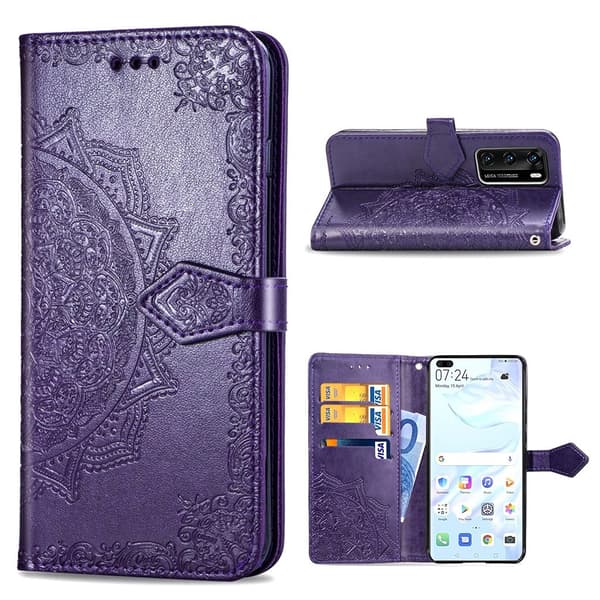 Mandala Huawei P40 Flip etui - Lilla Purple