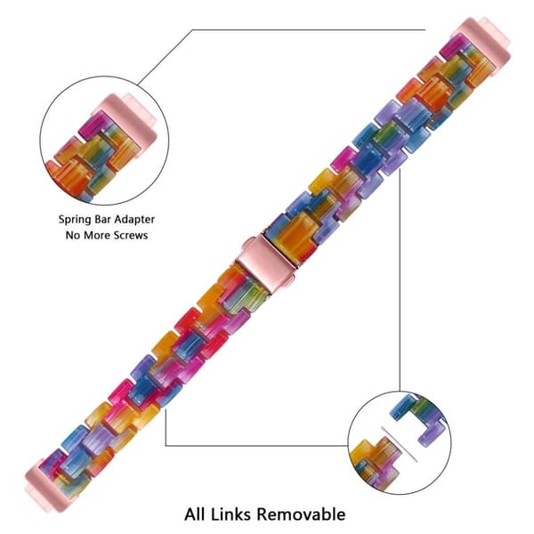 Fitbit Inspire 2 hartsikuvioinen kellonauha - Monivärinen Multicolor