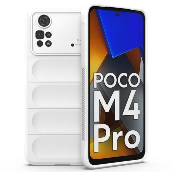 Deksel med mykt grep for Xiaomi Poco M4 Pro - Hvit White