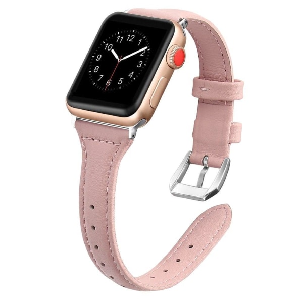 Apple Watch (45mm) B6 Aitoa Nahkaa Rannekellon Nauha - Rose Pinkki / Koko: L Pink