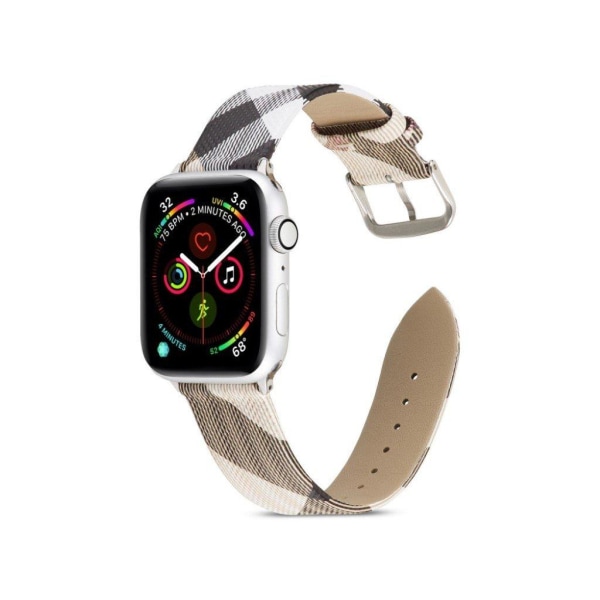 Apple Watch Series 5 44mm geometriseen tyyliin aito nahkanauha - Musta / Harmaa Multicolor