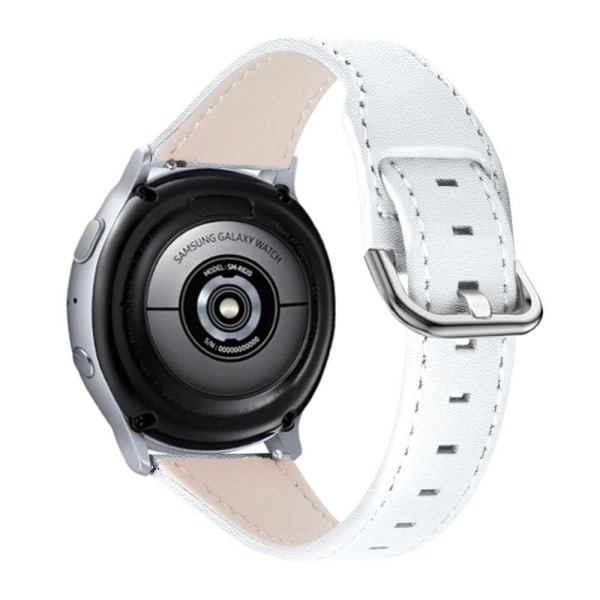 Samsung Galaxy Watch 3 (45mm) / Watch (46mm) enkel klockrem i äkta läder - Vit Vit