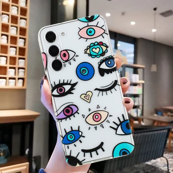Deco Samsung Galaxy S23 cover - Monsterøjne Multicolor