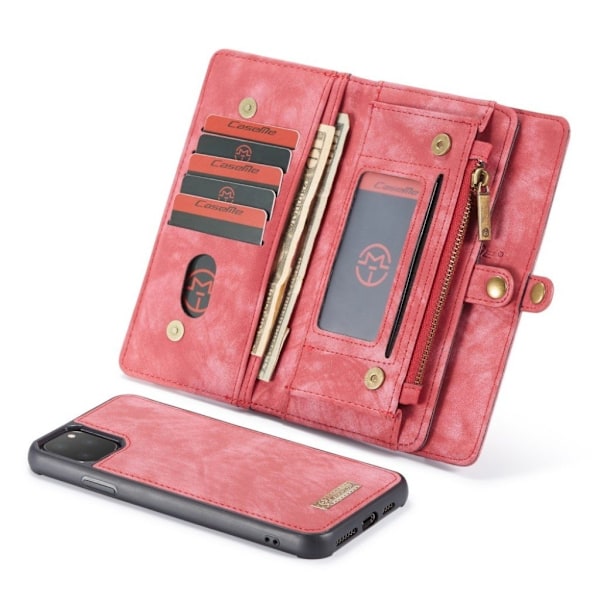 CaseMe iPhone 11 Pro Max Zipper Wallet kotelot - Punainen Red