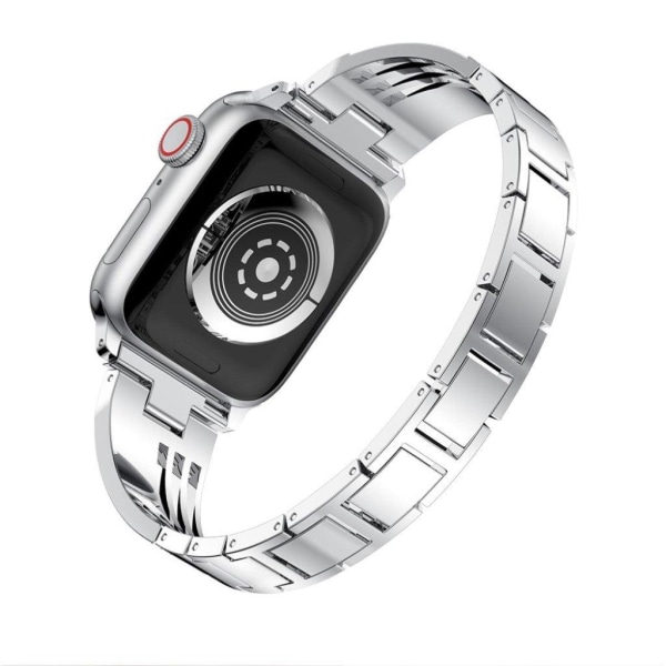 Apple Watch Series 3/2/1 42mm rhinestone décor stainless steel watch band - Silver Silver grey