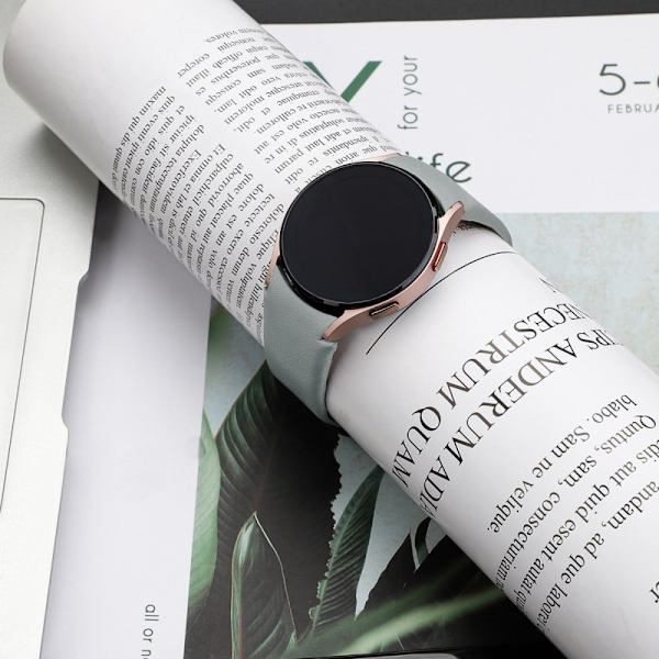 Urrem i ægte læder til Samsung Galaxy Watch 4 - Grå Silver grey