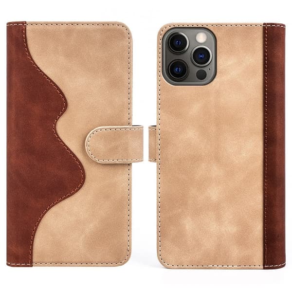Tofarget lærdeksel for iPhone 12 / iPhone 12 Pro - Gul Yellow