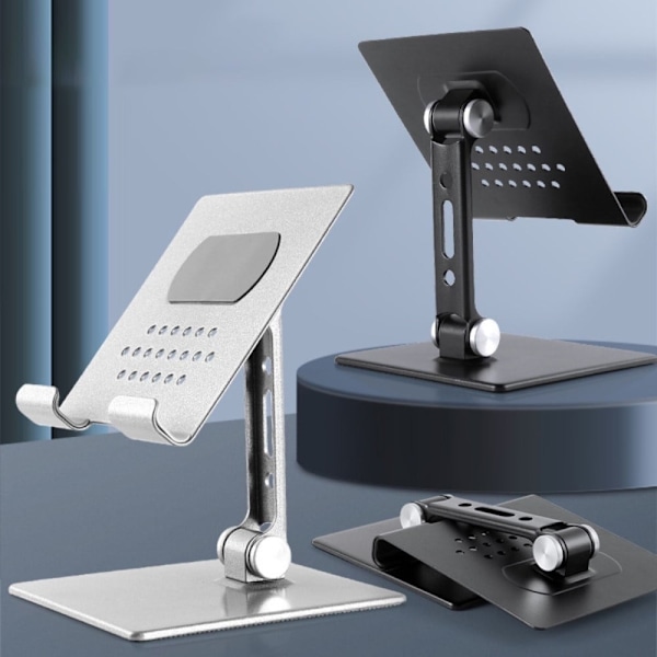 Universel justerbar telefon- og tabletholder til skrivebordet - Sort Black