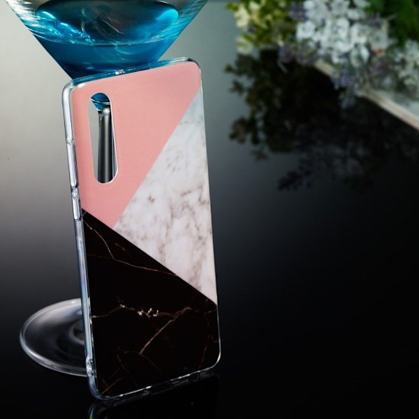 Huawei P30 marmor mønster fleksibelt etui - Model E Multicolor
