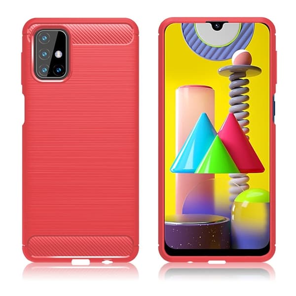 Carbon Flex Samsung Galaxy M31s kotelot - Punainen Red