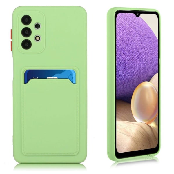 Card Holder Suojakuori For Samsung Galaxy A32 5G - Vaaleanvihreä Green