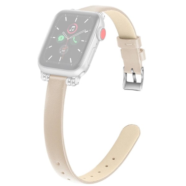 Apple Watch (41mm) enkel urrem i ægte læder - Abrikos / Størrels Brown