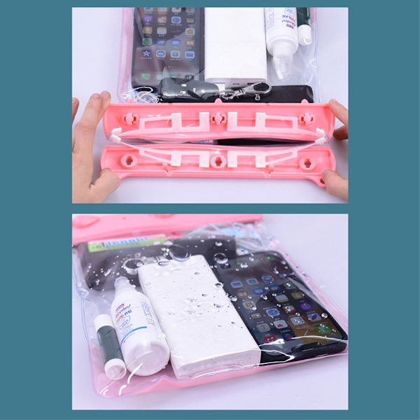 Universal large capacity waterproof clear pouch with strap - Blue Blue
