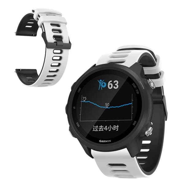 Samsung Galaxy Watch (46mm) dobbelt farvet silikone rem - hvid / sort White