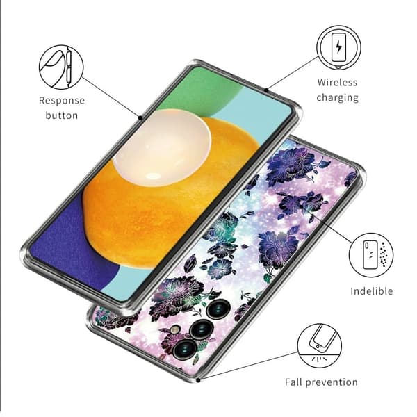 Deco Samsung Galaxy A34 5G skal - Lila Blommor Lila