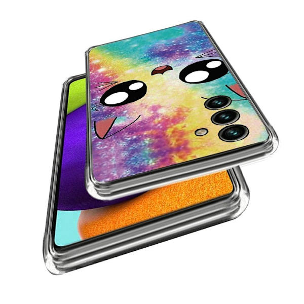 Deco Samsung Galaxy A54 Suojakotelo - Rainbow Kissa Multicolor