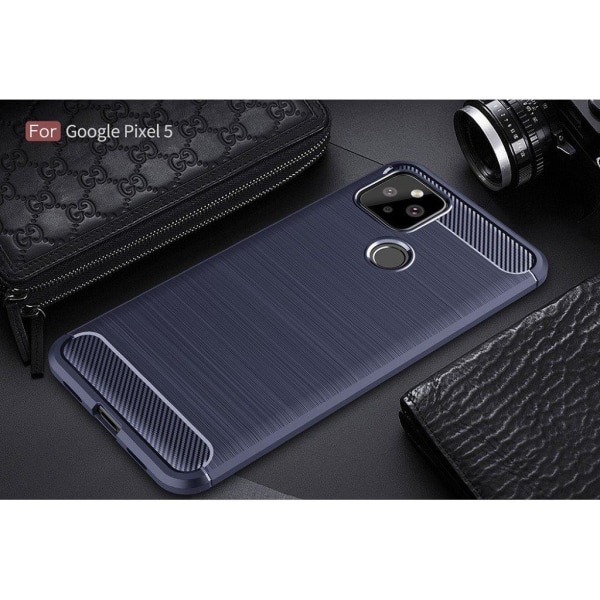 Carbon Flex etui - Google Pixel 5 - mørkeblå Blue