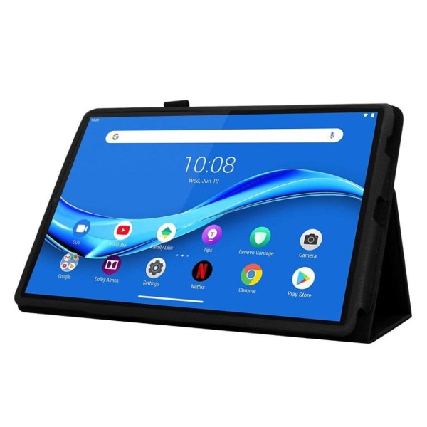 Lenovo Tab M10 FHD Plus litchi-läderfodral - Svart Svart