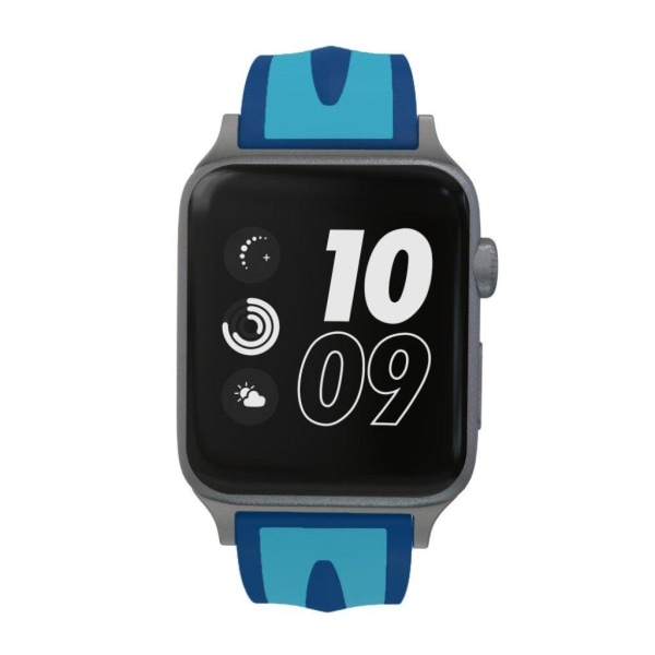 Apple Watch Series 4 40mm dual Striber silikone Urrem - Lyseblå Blue