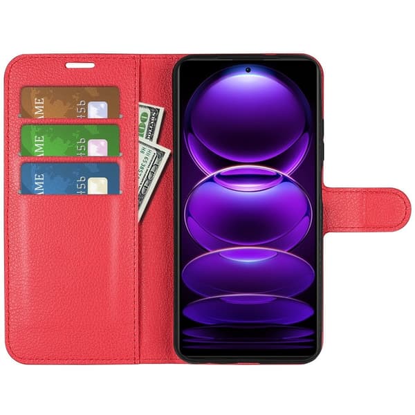 Classic Xiaomi Redmi Note 12 Pro Plus Flippetui - Rød Red