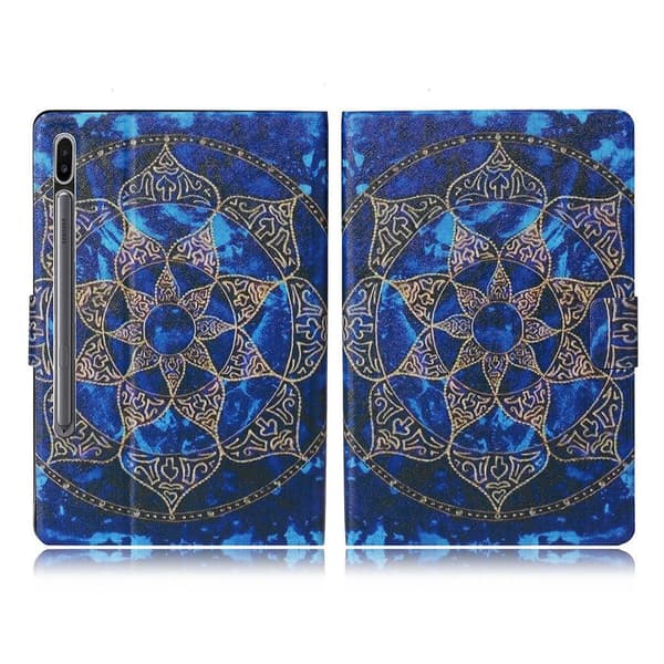 Samsung Galaxy Tab S7 viileä kuvio nahkainen flip case - Mandala Kukka Multicolor
