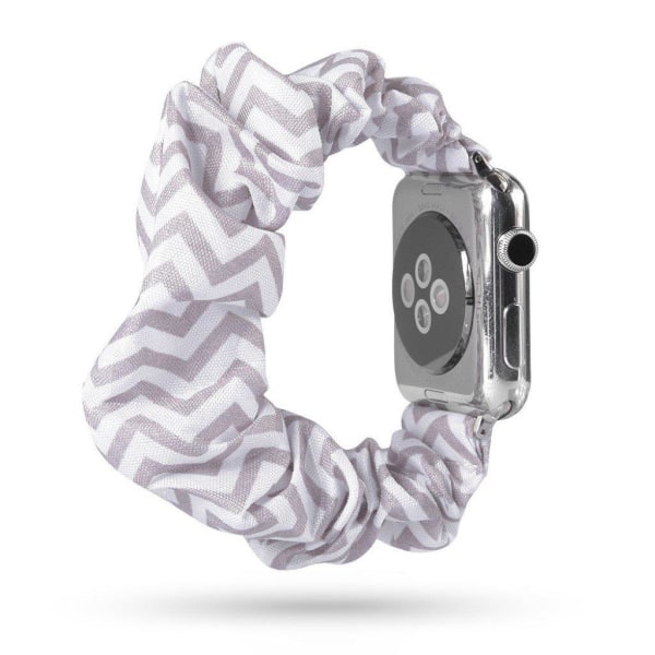 Apple Watch Series 5 44mm trasa mönster klockarmband - vita / gr Silvergrå