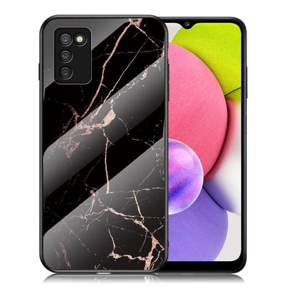 Fantasy Marble Samsung Galaxy A03s Deksel - Gold Svart Klinkekule Black