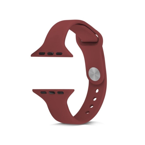 Apple Watch Series 5 44mm narrow silikon klockarmband - vinröd Röd