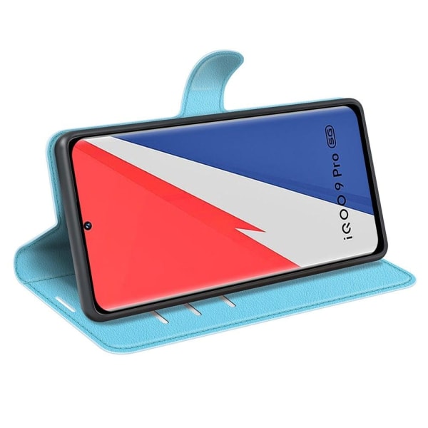 Klassisk Vivo iQOO 9 Pro flip etui - Blå Blue