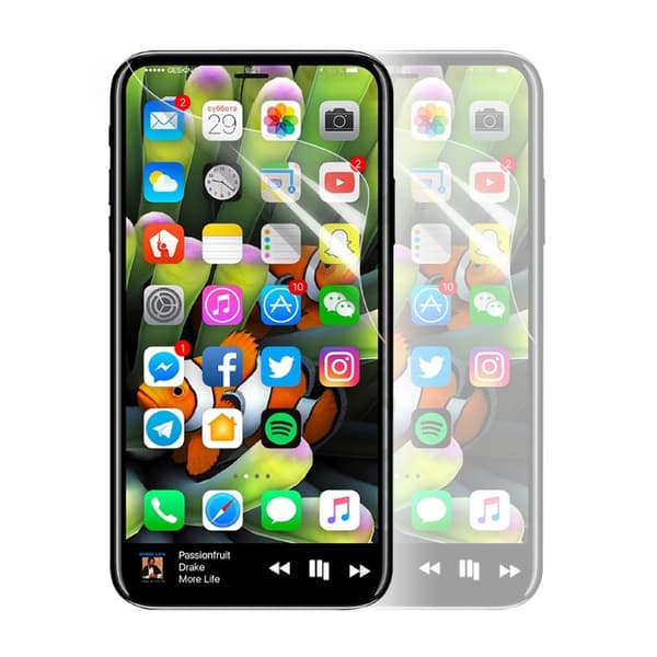 Fuldt dækkende skærmbeskytter til iPhone X Transparent