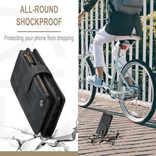 Rymligt iPhone 12 Mini fodral med plånbok - Svart Svart