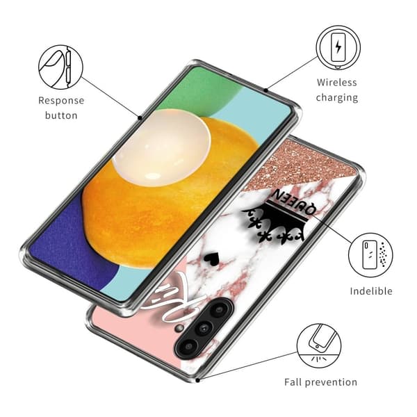 Deco Samsung Galaxy A14 kotelot - Marmorinen Kruunu Pink