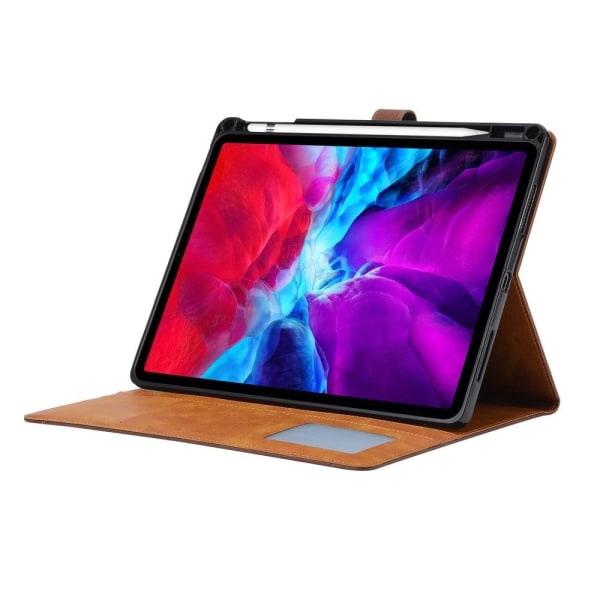 Stativ Pung Design Læder Tablet Beskyttende Cover med Pen Slot iPad Pro 12.9-inch (2021) - Rød Red