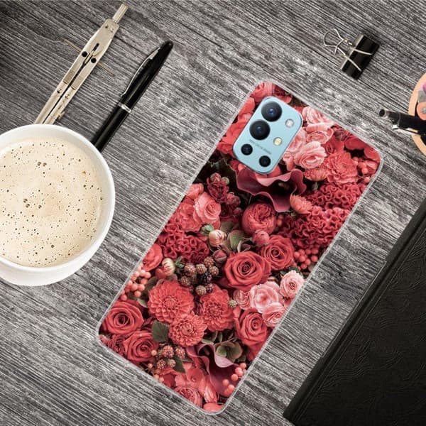 Deco OnePlus 9R Etui - Rose Blomst Red