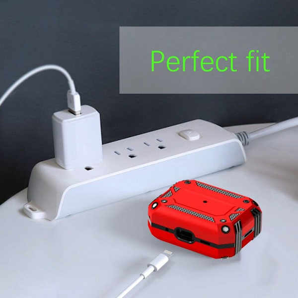 AirPods Pro 2 skyddsfodral med karbinhake - Grön Grön