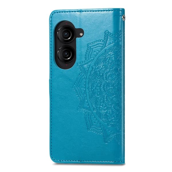 Mandala Asus Zenfone 10 etui i lær - Blå Blue